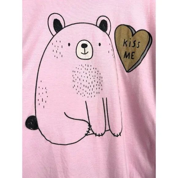 LADIES LONG SLEEVE Pink  T-SHIRT WITH HEAR DESIGN SIZE Large - Picture 2 of 16